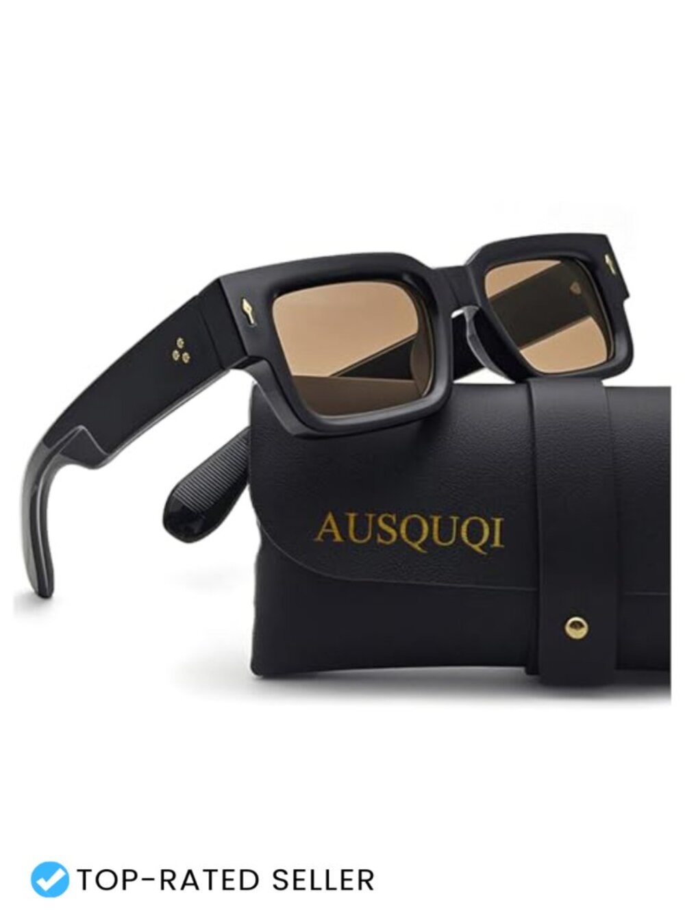 Thick Frame Square Sunglasses Unisex Rectangle Chunky Shades UV400 Protection